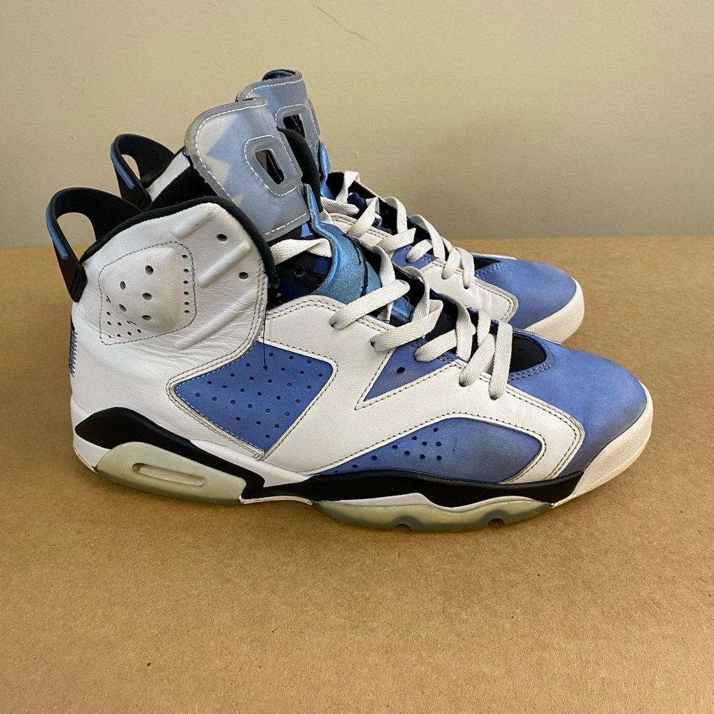 Jordan 6 Retro Mid UNC Home White Blue Sz 12 University Nike Mens Shoes Carolina